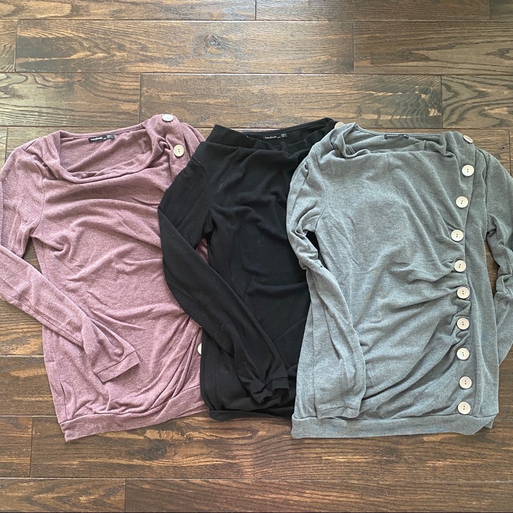 PattyBoutik 3 Women's Sweaters - Mauve, Black, and Gray